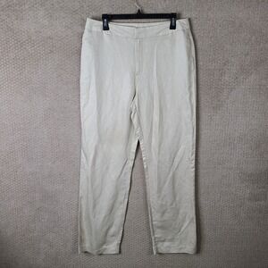 Est 1946 Pants Womens 14 Beige High Rise‎ Linen Blend Flat Front Business Casual
